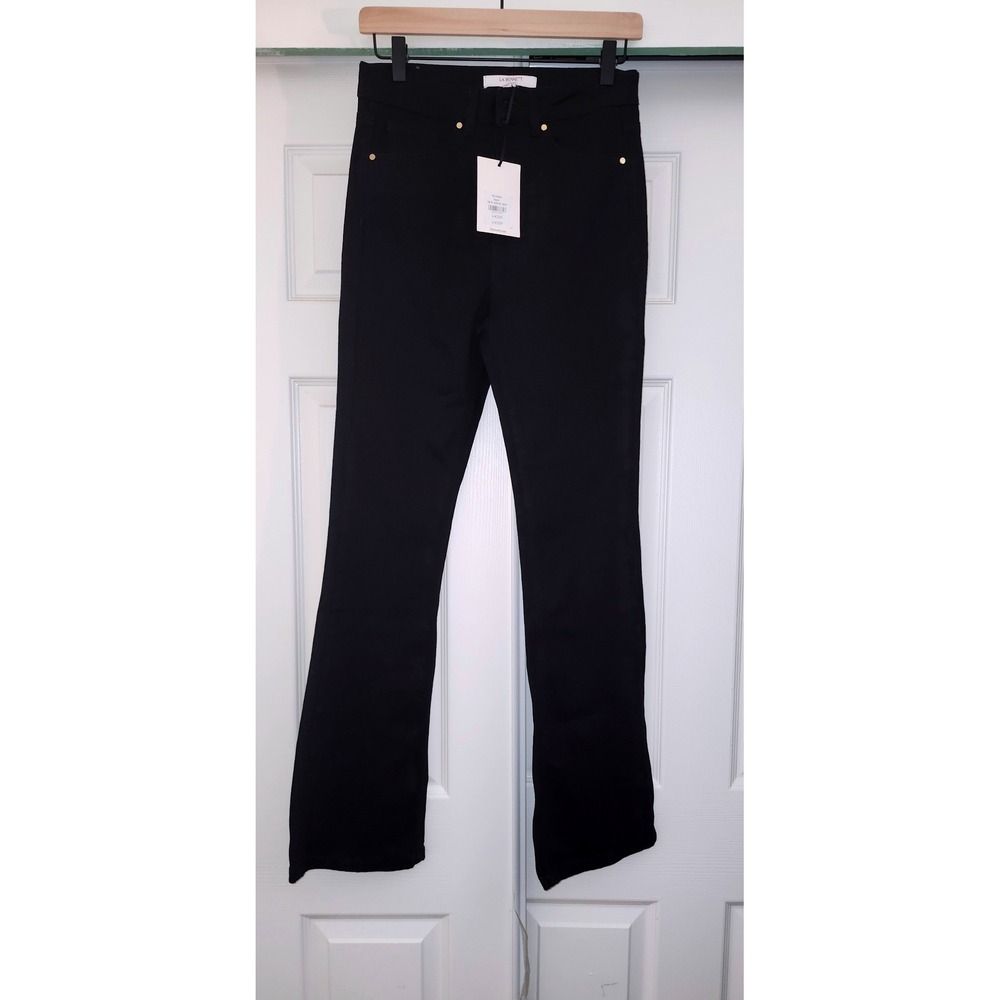 LK Bennett London Cora Black Flare Trousers High Rise Pants US 4 UK 8 NEW
